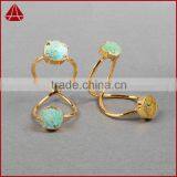 Turquoise Gold Turquoise Double Stone Wire Twisted Ring thumbnail-4