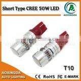 super bright T10 CREE 50W CANBUS LED bulb whtie red yellow