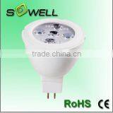 AC12V Mr16 5w LED Spot Bulb Lighting, 175-250V 3030SMD 5pcs 50*H54mm Aluminum+plastic LED Spot Lamps