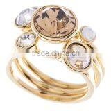 14K Gold Stacking Ring Diamonds Ruby and Clear Gemstone Stacking Rings Sets of 3 thumbnail-3