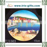 Resin Wall Plaque With Boat and Seaside Village Design thumbnail-1