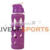Glass Water Bottle,glass Water Bottle With Silicone Sleeves,glass Water Bottle With Screw-on Lid thumbnail-1
