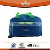 solid blue 600D trolley travle bag