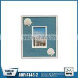 Beach Wooden Picture Frame With Shell Resin Decor