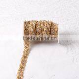 Handmade Classic Design Rose Color Glass Tube Sew on Ribbon Beaded Lace Trimming