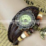 Wholesale New Style Retro Metal Fashion Leather Bracelet Water Quartz Hand Clock Women Wrist Watch ,antique Gold Filled Watch thumbnail-6