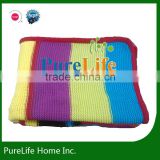 SZPLH Good quality cotton Colorful stripe knitted baby blankets with edge