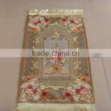 Artificial Silk Full Embroidery Imitate Handmade Muslim Prayer Rug thumbnail-1