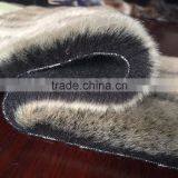 Brown Stripe Pattern Fake Fur Long Pile Fabric thumbnail-2