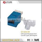 LY-KJ6-04 Networking 110 IDC Type RJ45 Cat.6 UTP Keystone Jack