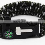 Adjustable 550lbs paracord survival bracelet with survival tools