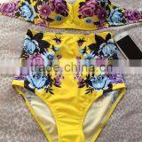 T1164 New Fashion and Good Quality Women Sexy Beach Wear High Waist Swimwear 2015 New Style Printed Sexy Bikini Sets thumbnail-2