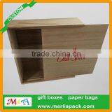 NEW MEDIUM SLIDE TOP WOOD STORAGE BOX SLIDING UNFINISHED PINE WOOD BOX 10''X8''X3'' thumbnail-2