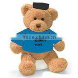 Embroidery Imprinted Promotional Logo With Blue T-shirt Bear Dress Scarf Beanbag Bandana T-shirt Bib Tie Ribbon Animal Toys thumbnail-1