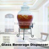 12L Glass Beverage Dispenser With Faucet and Metal Stand thumbnail-2