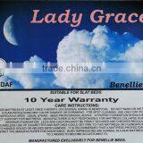 Silk Screen Printing Polyester Satin Coated With Plastic PVC for Spring Bed Mattress Label