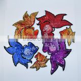 custom made sequin embroidery Goldfish applique patches