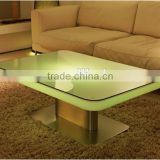 led illuminated color changeable rectangular glass top dining tables