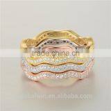 Fashion Jewelry Silver 925 Handmade Gold Plated Ring With Clear Zircon thumbnail-2