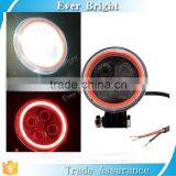 China White 4 LED 12V Motorcycle Projector Lights With Cob Angel Eye Rings thumbnail-3