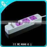 4 Usb 3-pin Plug Retractable Extension Pvc Multiple Power Socket With Switch thumbnail-6