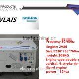 Vlais 12kva Slient Diesel Generator, KDE12000T for Home Use, Silent Diesel Generator