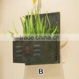 Country Design Grey Finish Verticle Wall Planter Antique thumbnail-3