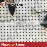 Natural Basketwave White Marble Carrara Mosaic for Wall Decoration thumbnail-2