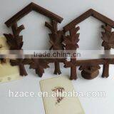 Vintage Cuckoo Clock Wooden Frame Bird's Nest thumbnail-3