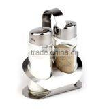 Two Glass Bottle Stainless Cover Spice Set Salt Shaker Pepper Shaker thumbnail-2