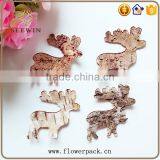 Small Deer Natural Flower Wood Bark Engraving thumbnail-2