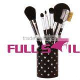 Cosmetic brush set with plastic case