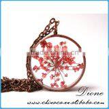 Unique Resin Crafts Real Pressed Flowers Necklace Pendant for Womens thumbnail-2