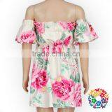 2017 Newest Fashion Big Flower Off Shoulder Dress Boutique Summer Casual Dresses For Ladies thumbnail-6