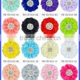Posh Ivory Cheap Wholesale Handmade Rhinestone Center Lace Fabric Flower thumbnail-6
