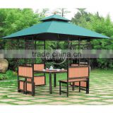 Cheap garden patio iron gazebo polywood table and chairs with 310g polyester canopy
