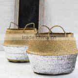 Gold/ Silver Sequin Seagrass Basket/ Storage Seagrass Basket thumbnail-2