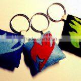 China New Cheap Wholesale Pillow Shape Key Rings Handmade Design Fabric Stuffed Craft Promotional Logo Felt Fairy Tail Keychain thumbnail-1