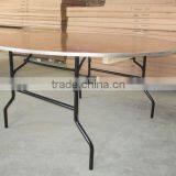 Plywood ALU Edge Banquet Folding Round Dining Table With USA Leg thumbnail-1