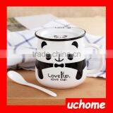 UCHOME High Quality Cartoon Ceramic Coffee Tea Milk Breakfast Cup Mug With Lid thumbnail-5