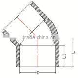 HIGH QUANLITY 45 DEG ELBOW OF PVC GB INDUSTRIAL PRESSURE PIPES & FITTINGS FOR WATER SUPPLY thumbnail-2