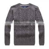 New Arrival Pure Color Cable Crew Neck Knit Sweater , Pullover Sweater thumbnail-1