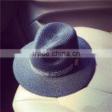 Metal Standard British Wind Spring/summer Days Pure Color Printing Letters Straw Hat Female Temperament Sunshade Little Hat thumbnail-2