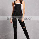 Fashion Distressed Denim Overalls for Women thumbnail-3