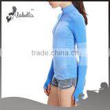 Thumbholes Women Pullover Hoodie 1/4 Zip Pullover Sweatshirt thumbnail-4