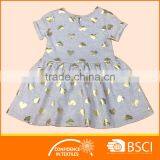 Shinning Gold Foil Hearts Print Baby Dress Designs thumbnail-2