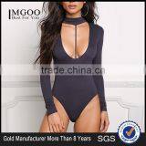 MGOO 2017 New Arrival T-strap Plunge Bodysuits Custom Long Sleeves Tops Polyester Spandex Women Blouses thumbnail-1