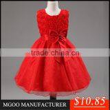MGOO Girl Dresses Manufacturer OEM Services Sea Blue Children Dresses Short Chiffon Wholesale Dress MGT003-5 thumbnail-5
