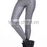 MGOO 2017 Fashion Manufacturer Custom Jersey Leggings 90 Polyester 10 Spandex Leggings Grey Mermaid Scale Print thumbnail-2