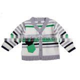 Baby Boys V Neck Sweater Stripe Knitted Children Cardigan thumbnail-4